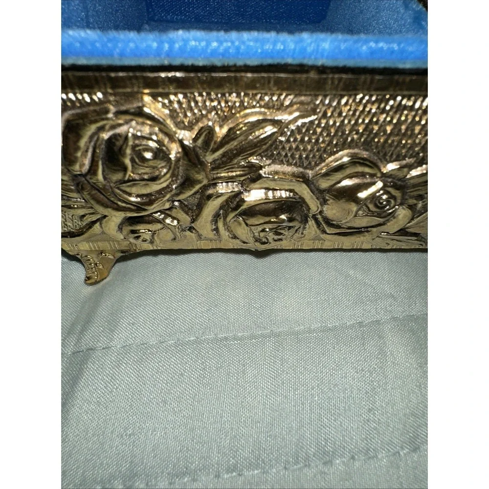 Vintage Westland Enamel Butterfly Automation Etched Music Jewelry Box JAPAN